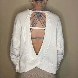 Open back, long sleeve sweatshirt